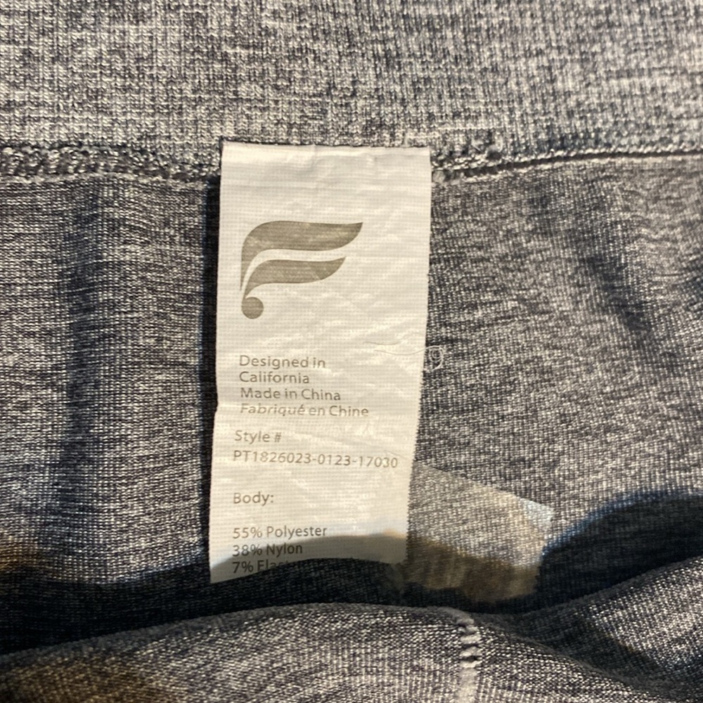 NWOT Fabletics Gray women’s cropped Leggings with vented air sides. - Picture 2 of 6